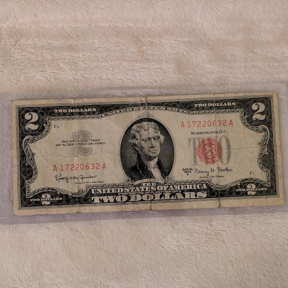 O1 1963A SERIES $2 BILL W/ RED SEAL